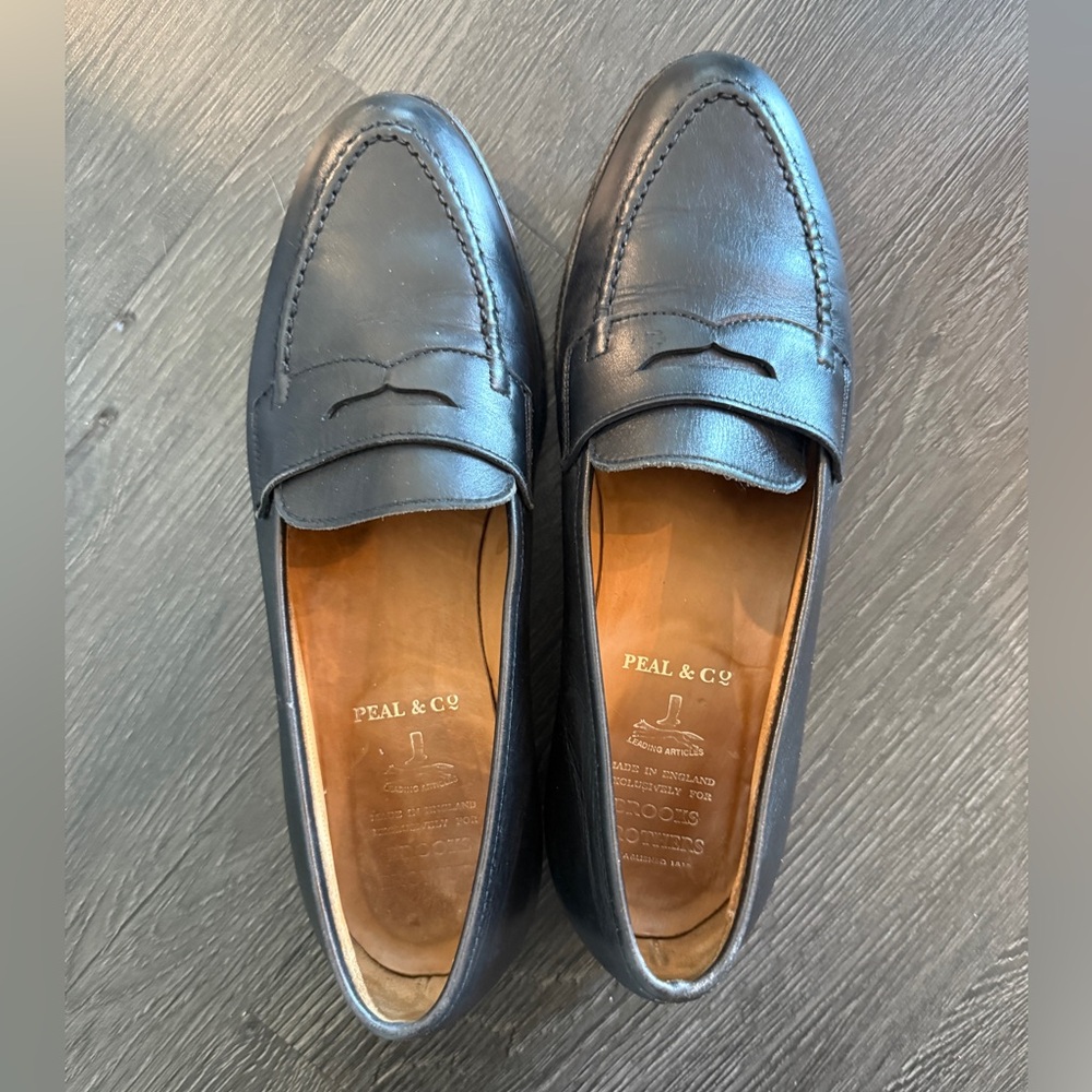 Peal & co by Brooks Brothers black penny loafers